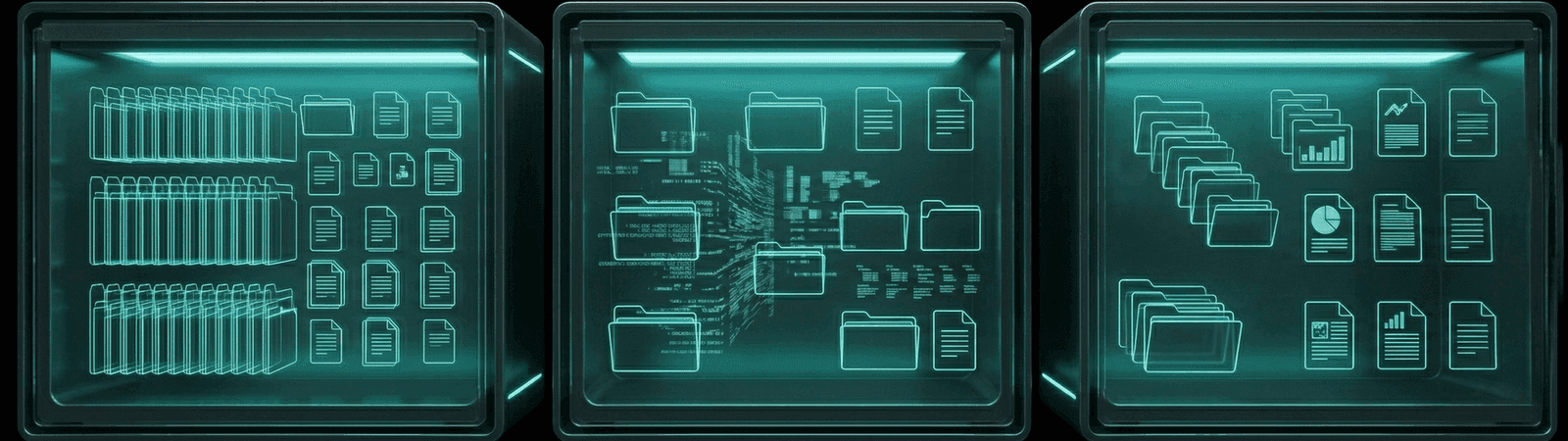 Digital filing cabinets representing San Bernardino, Riverside, and Los Angeles County court form archives